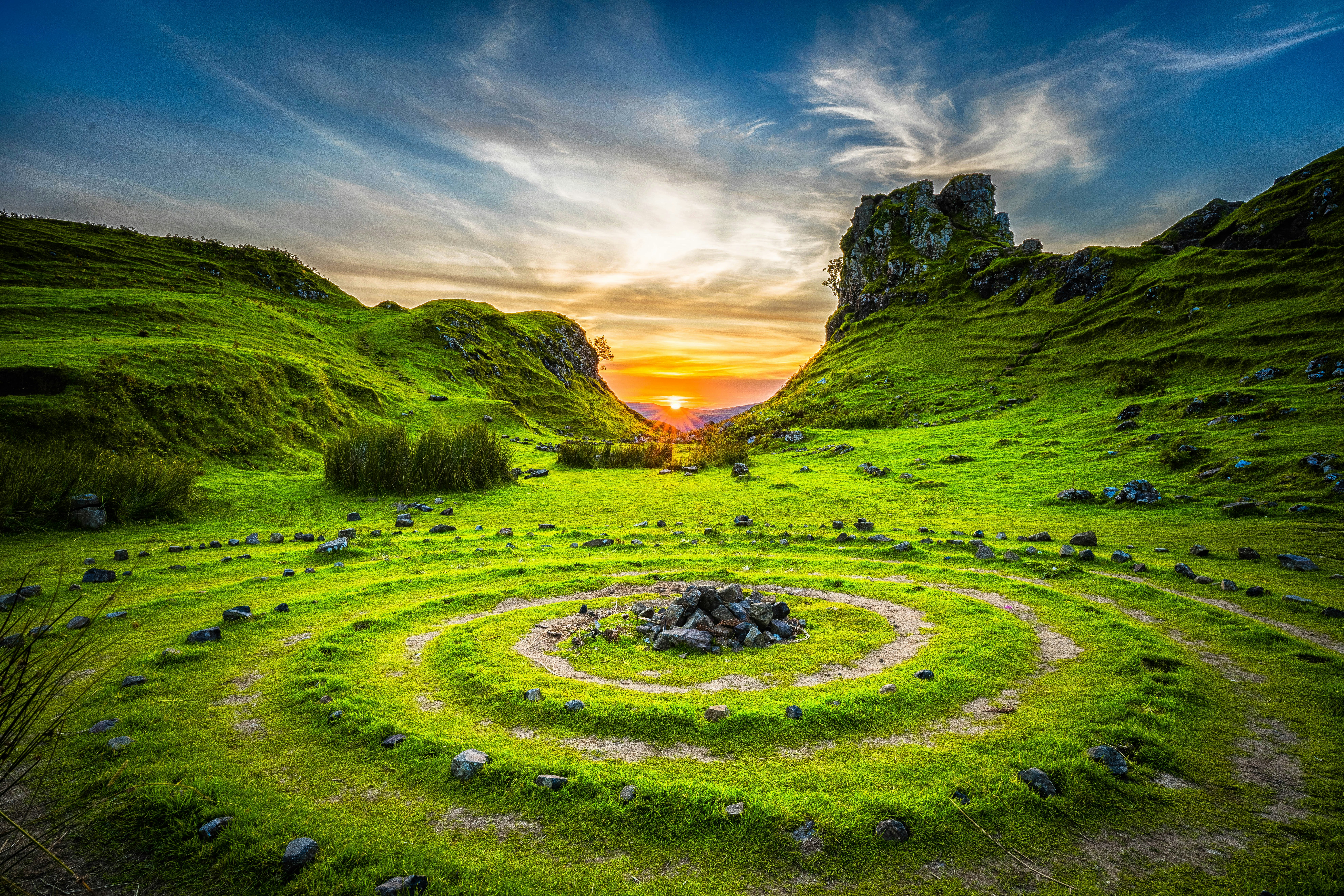 Camping area surrounded by nature